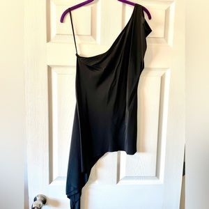 Max Azria Silk One Shoulder Asymmetric Top